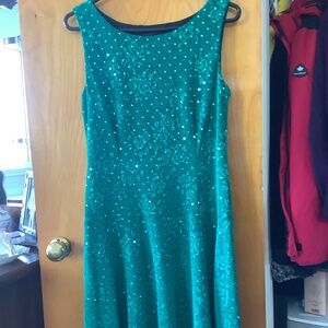 Sz10 Green Fit ‘n Flare Dress NWOT
